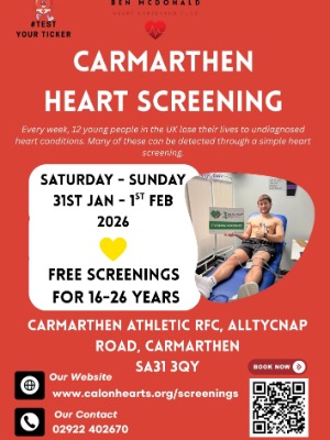 31st January  - Carmarthen Athletic RFC - FREE for 16-26 years old only